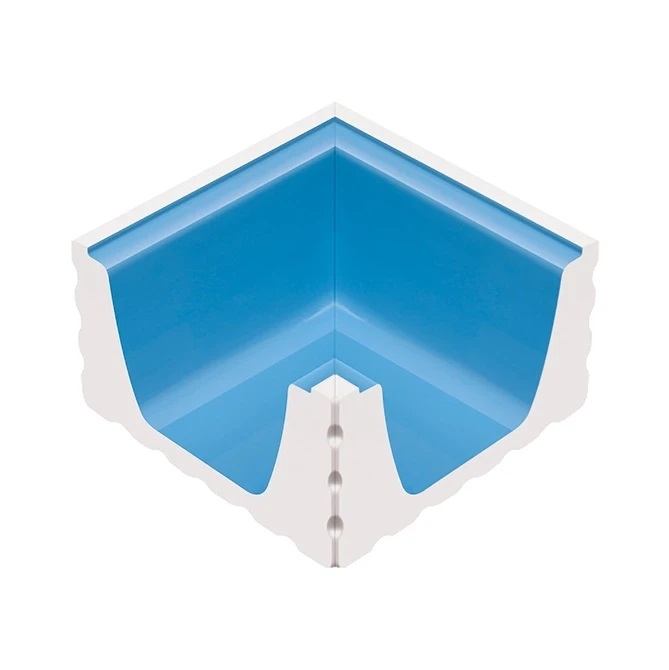 K631 Внутренний угол переливного водоотводного канала Light Blue 22,5x22,5 Serapool