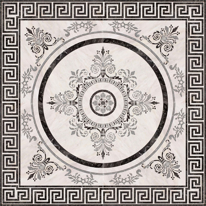 Roseton Nero 4 45x45 Absolut Keramika