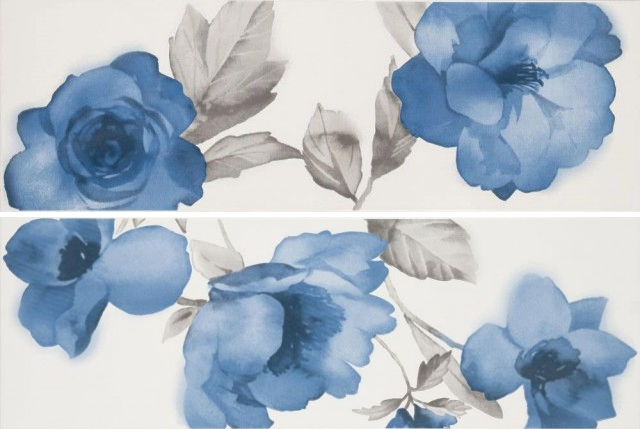 MLER Colourline White/Blue Decoro 22x66.2 MARAZZI Italy