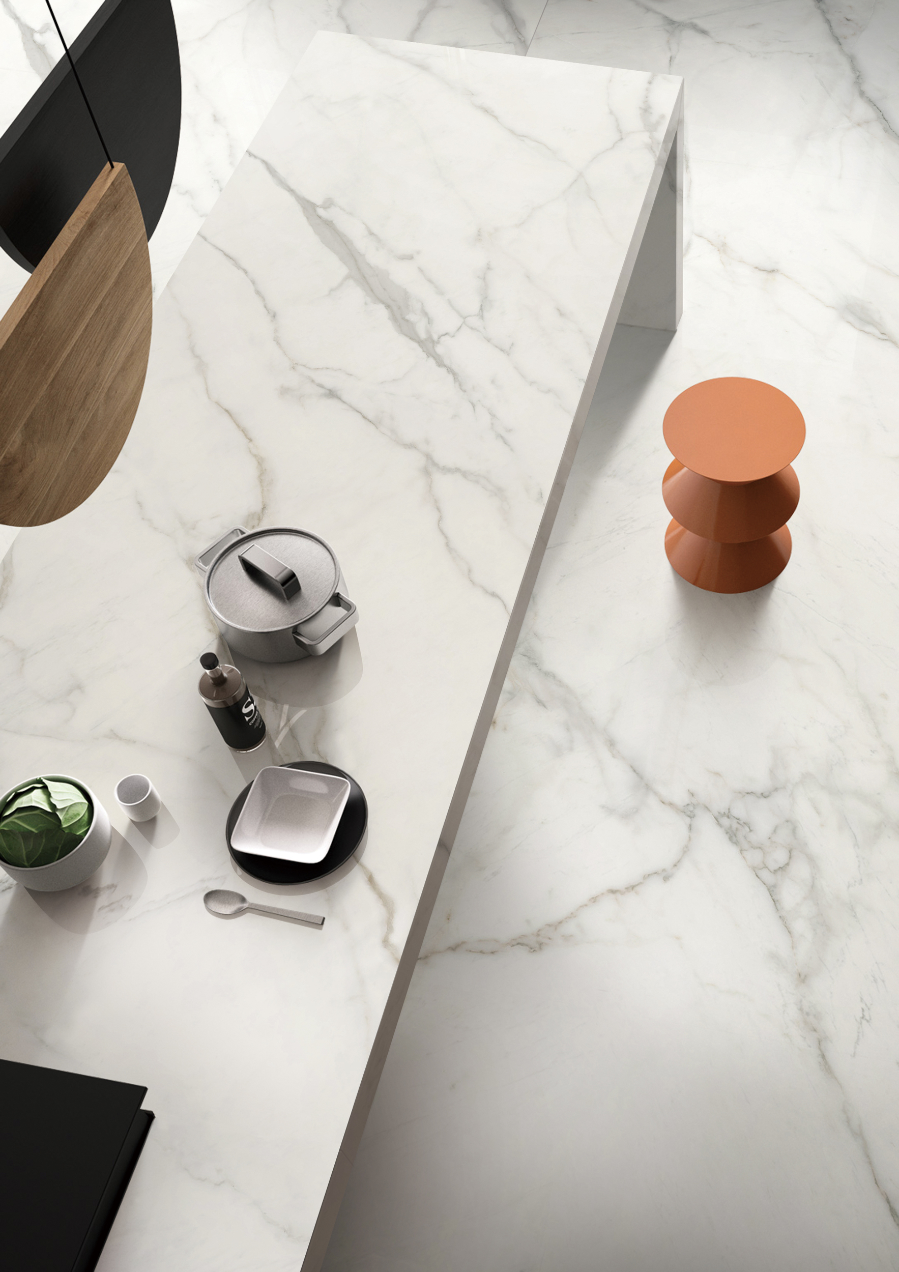 Calacatta Gold Satin Спеченный камень 1600x3200x12 Delfone фото 3