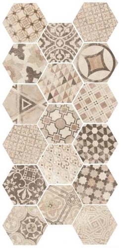 22098 Hexatile Cement Garden Sand 17,5x20 (17 видов паттерна) EQUIPE