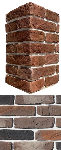 394-65 Тироль брик Design угол 13-12x7.3 (26.5-27.5x7.3) White Hills