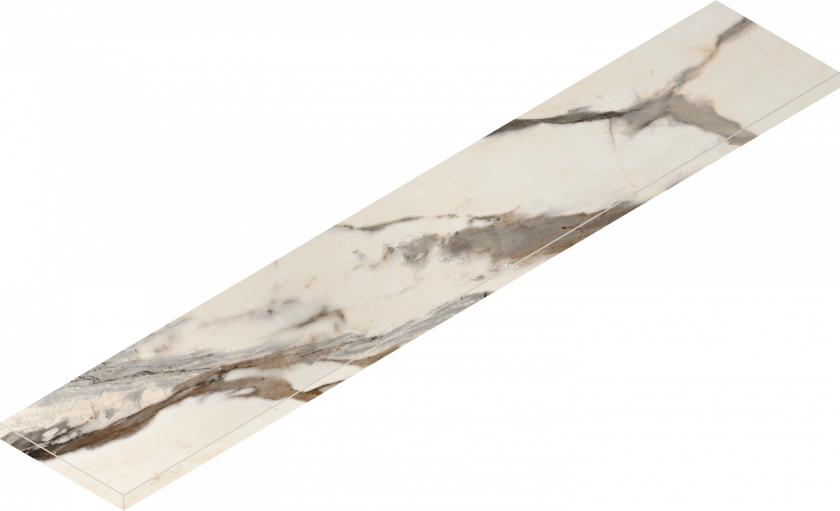 620070002803 Avantgarde Calacatta Warm Scalino Angolare Sx 33x160 Italon