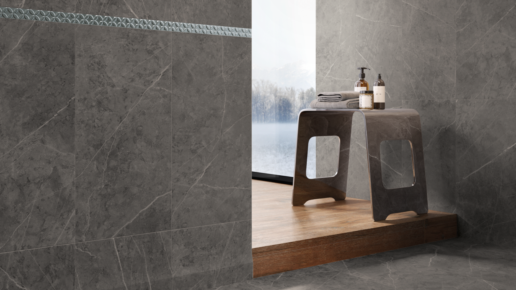620070000634 Charme Evo Statuario Scalino Angolare Sinistro 33x60 Italon