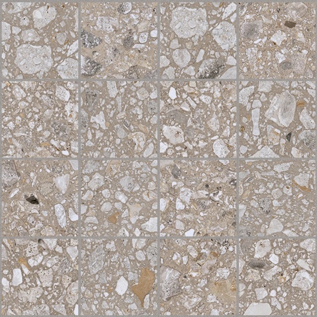 772555 Match Up Earl Grey Mix Glossy Mosaico 6mm 7.5x7.5 30x30 Cerim