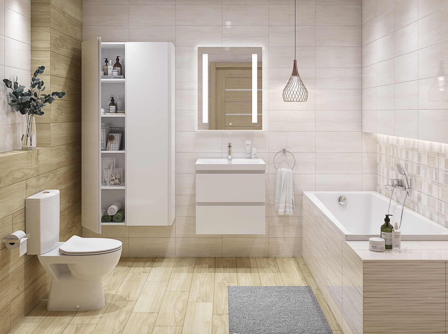 Atria бордюр многоцветный (AN1J451DT) 5x44 Cersanit