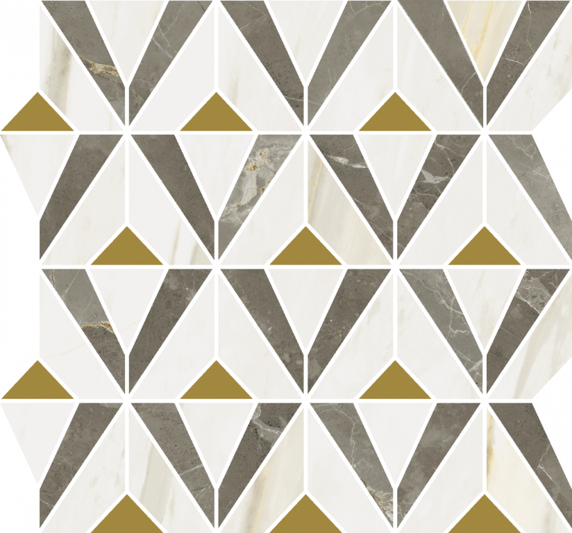 600110000976 Stellaris Grey Mosaico Orpheus Lux 33.8x31.5 Italon