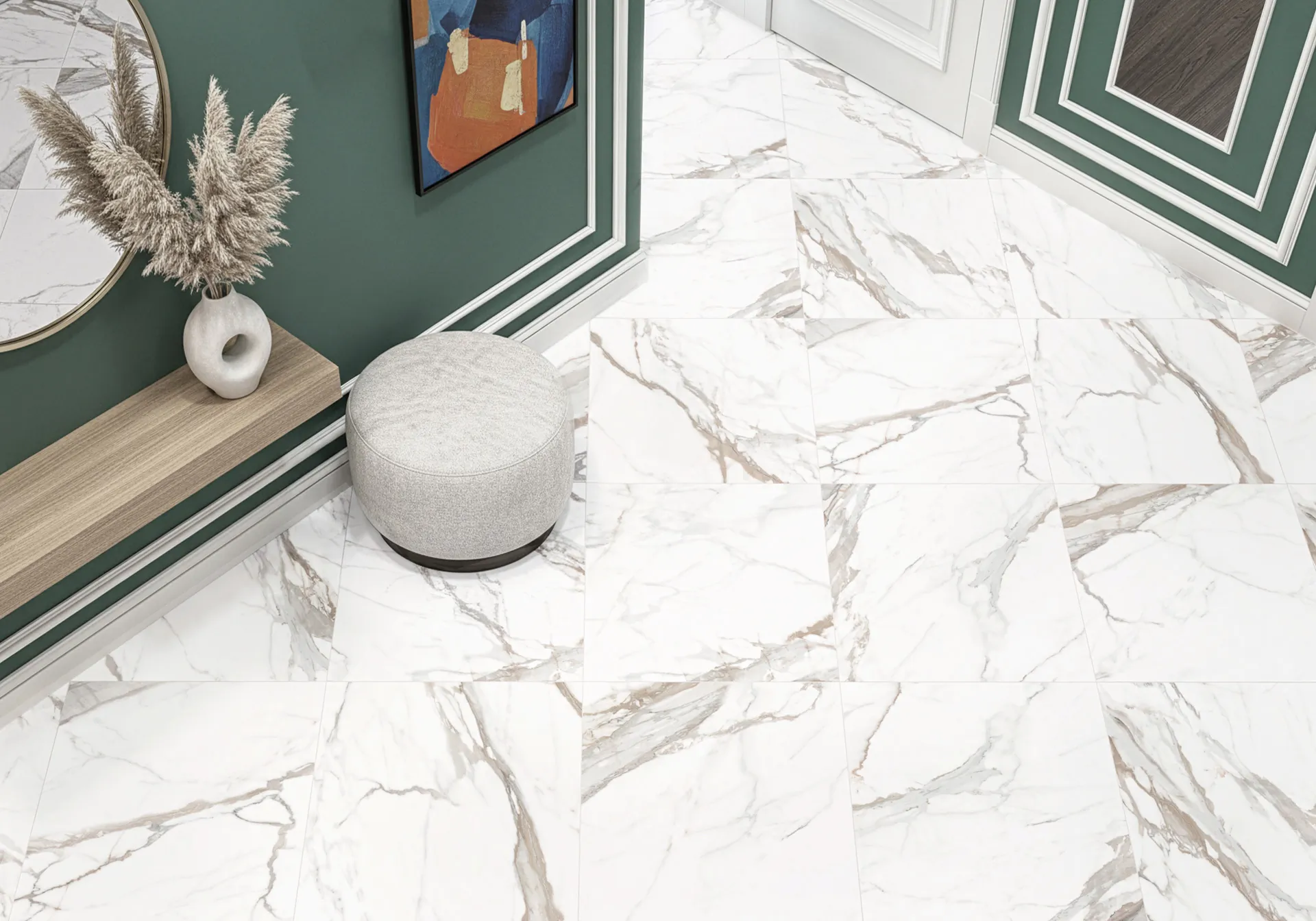 GFU6060CLG04R Calacatta Gold матовый карвинг 600x600x9 Alma Ceramica (Уралкерамика) фото 17