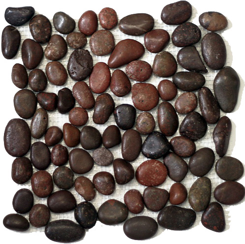 052351 (G) MS00-2P Галька красно-коричневая глянцевая 32x32 Seketein