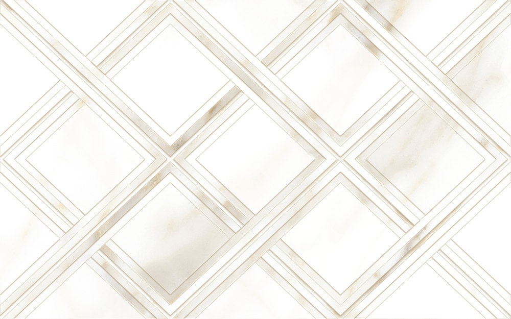10100001120 Calacatta Gold Белый ромбы 40*25 Global Tile