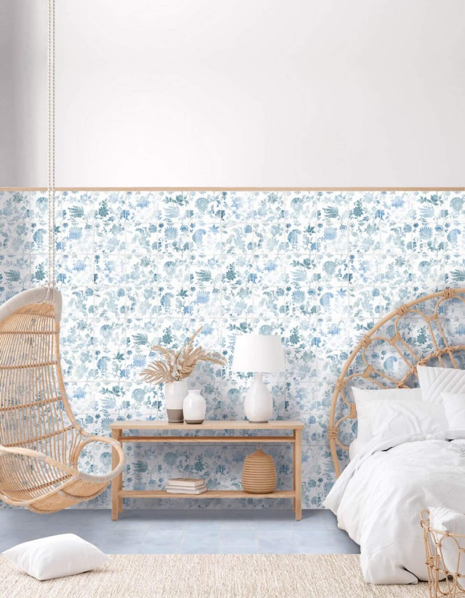 Florentina Lilia White 15x15 Nanda Tiles