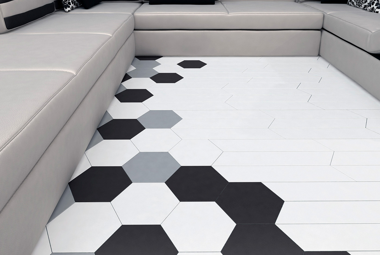 114043 TRIANGLE FLOOR R9 ASH GREY MATT 20.1x23.2 WOW