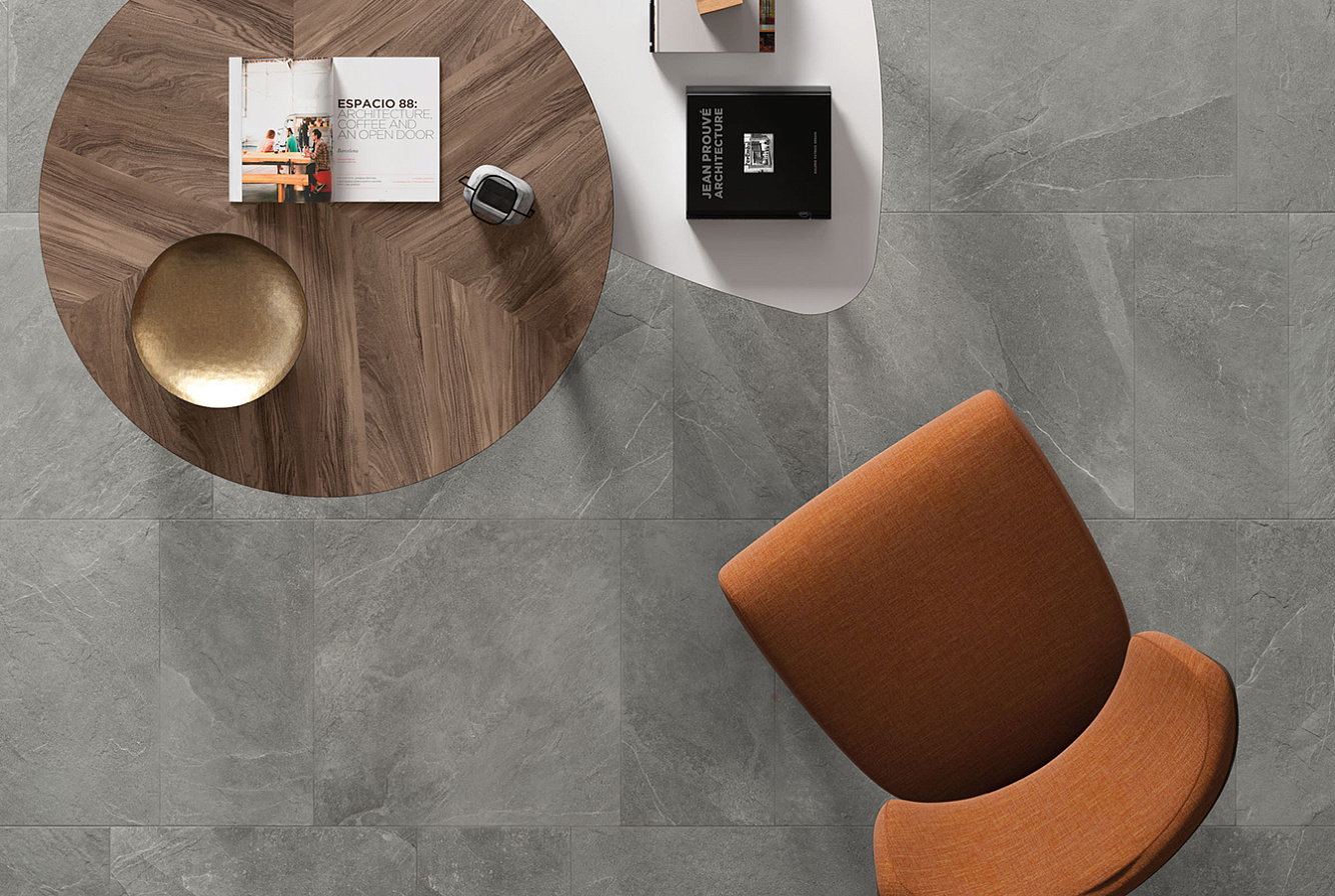 SL05BAR Shale Dark Ribbed Sq 60x120 Italgraniti