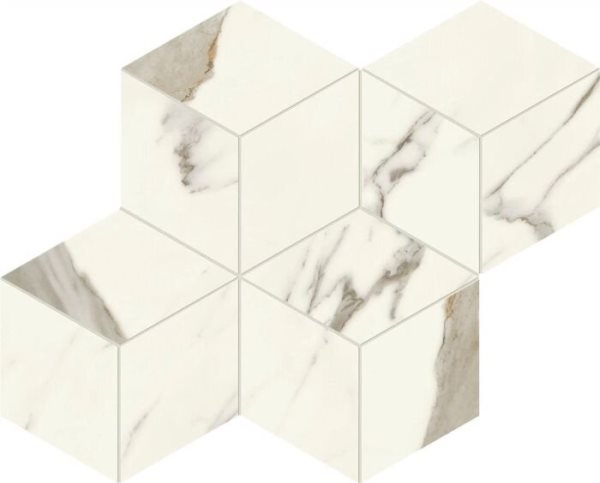 AF8M Marvel Calacatta Sublime Mosaico Esagono Silk 30x35 Atlas Concorde