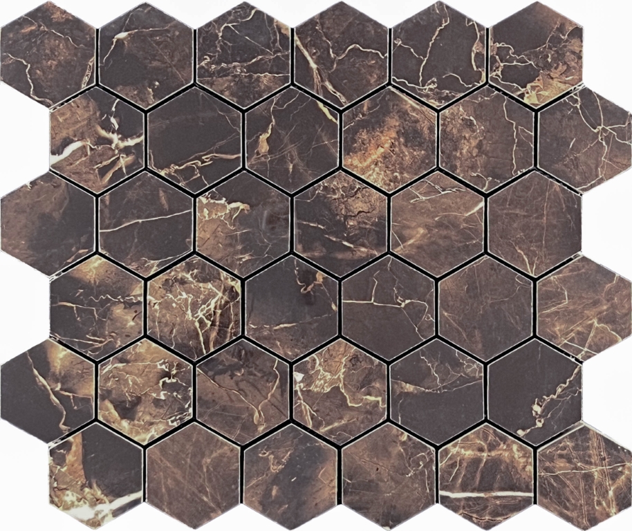 Mosaic Copper Slab Black 48 Hexagone 30.9x32.2 Velsaa
