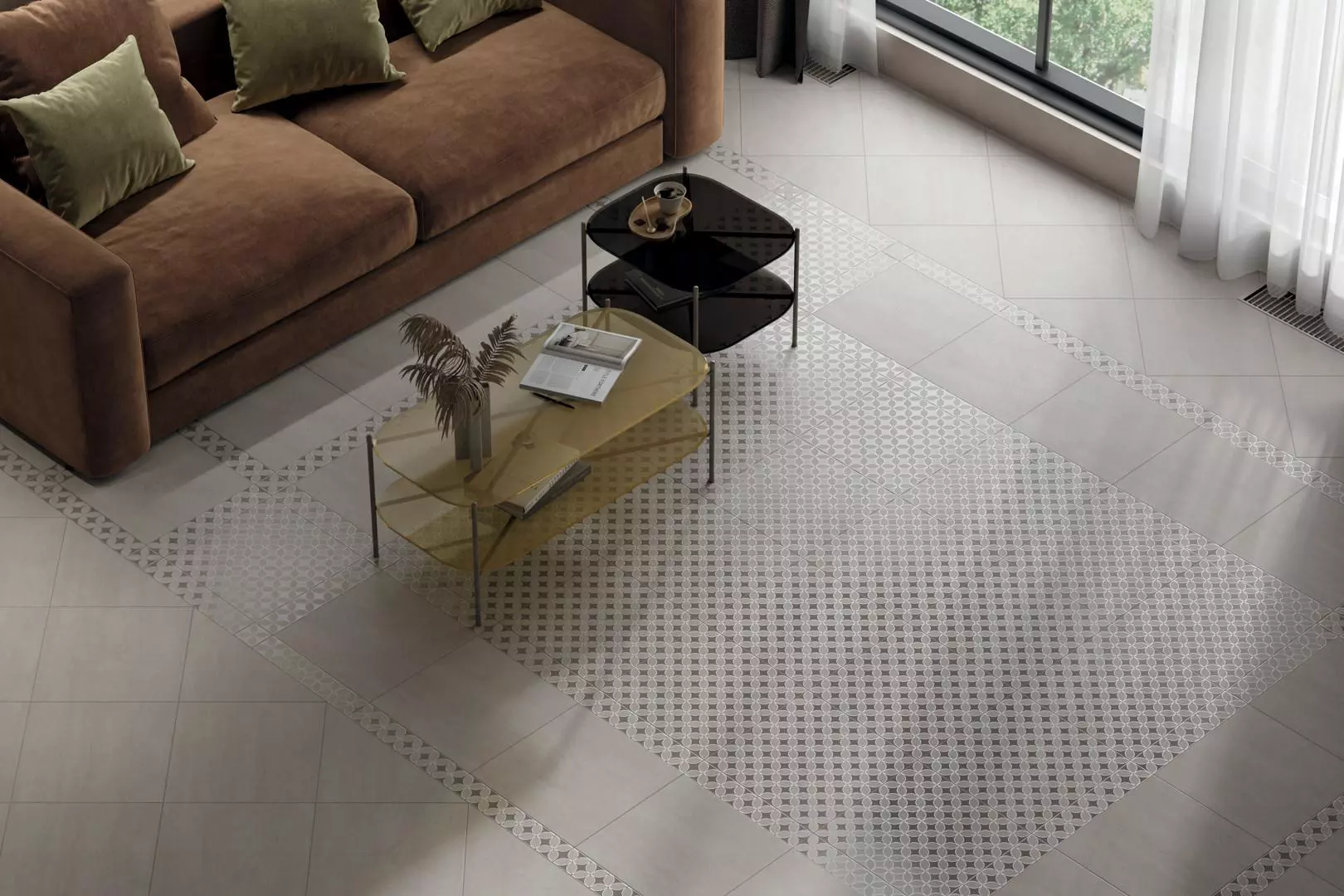 AZ/A013/SG1712 Вставка Туф бежевый светлый матовый 7,7х7,7 Kerama Marazzi