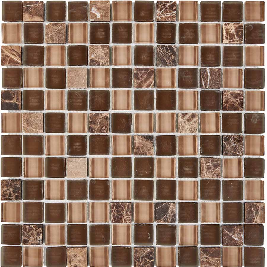 PIX723 Мозаика из мрамора и стекла 23x23 300х300x8 Pixmosaic