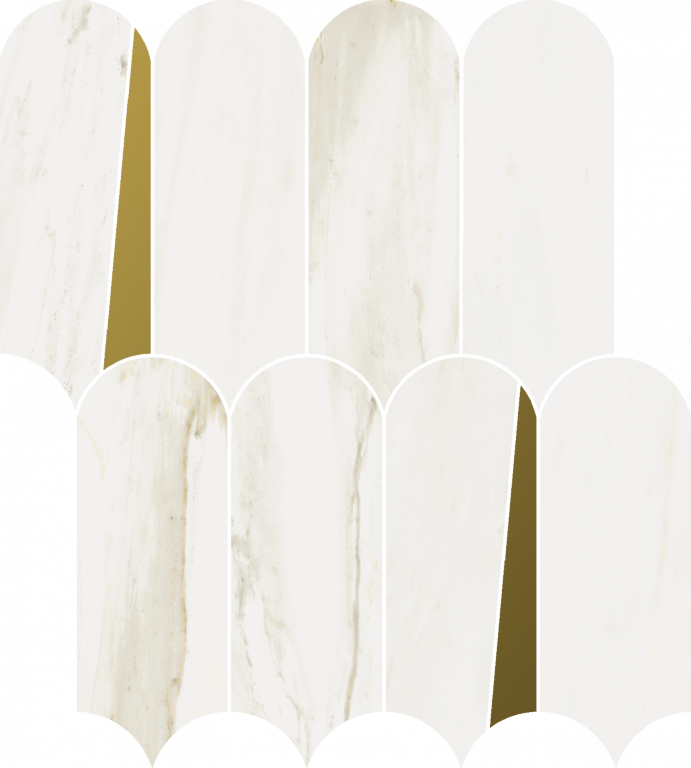 620110000231 Stellaris Carrara Ivory Mosaico Elegant Lux 32.5x36.1 Italon