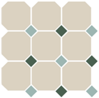 4416 OCT13+18-A White OCTAGON 16/Turquoise 13 + Green 18 Dots (лист 30х30 9 штук+вставки) Top Cer