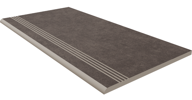Ступень CA05 Cave Anthracite неполированный с насечками 30x60 Estima