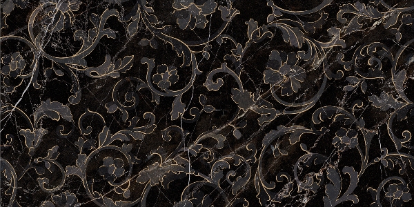 262552 FLOREALE NERO AMASANTA 39x78 Versace (Gardenia Orchidea)