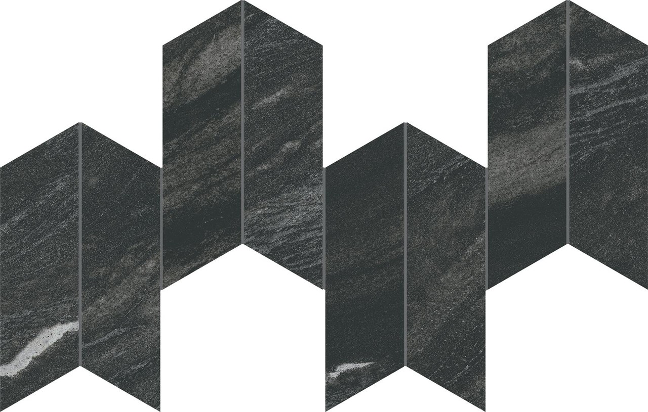 AYD5 Marvel Diva Black Tempest Mosaico Chevron Velvet 46,3х17,5 Atlas Concorde