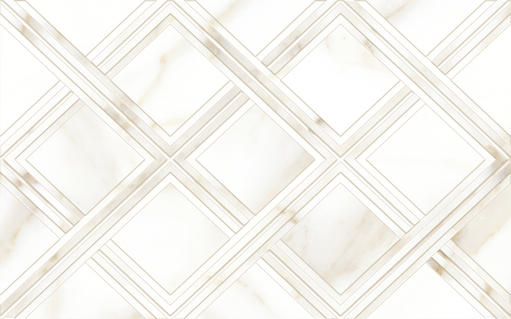 10100001120 Calacatta Gold Белый ромбы 40*25 Global Tile