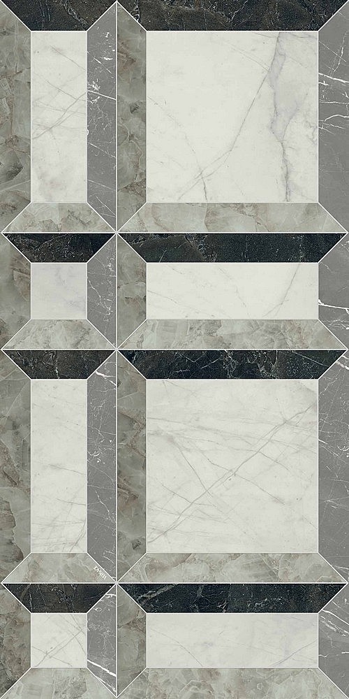 PF60014088 Tarsia Frame Nero Deco Lux 3D Rett 60x120 Versace (Gardenia Orchidea)
