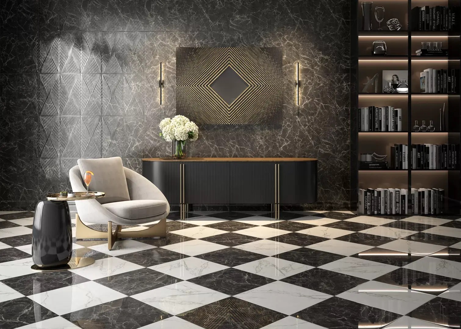 ID159 Декор Коррер наборный белый глянцевый 30x60x0,9 Kerama Marazzi фото 8