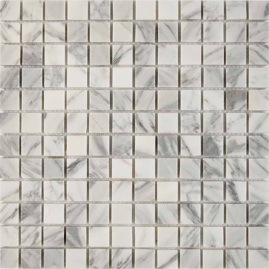 PIX242 Bianco carrara из мрамора полированная 23x23 305х305x6 Pixmosaic