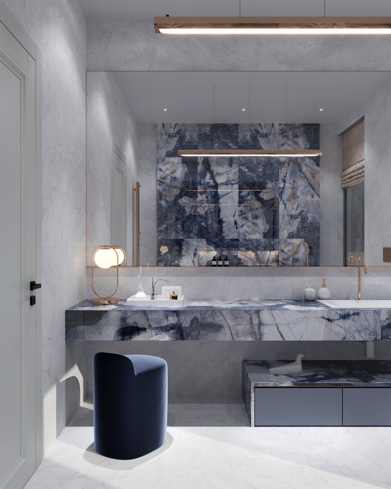 HG2006-A Bergamo Blue High Gloss 60x120 Arcadia Ceramica