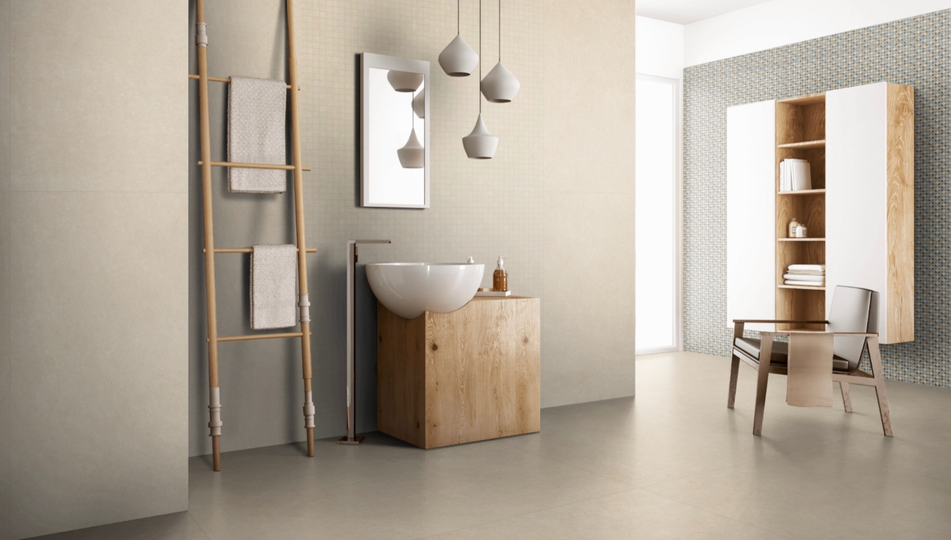 767029 Elemental White Sandstone Mosaico Luc 3x3 30x30 Cerim