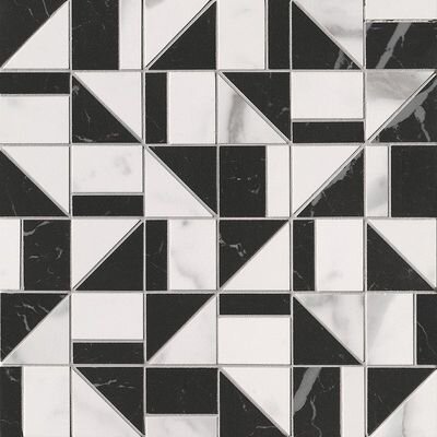 fQKN Carrara Superiore-Nero Elegante Slash Mosaico 30.5x30.5 FAP Ceramiche