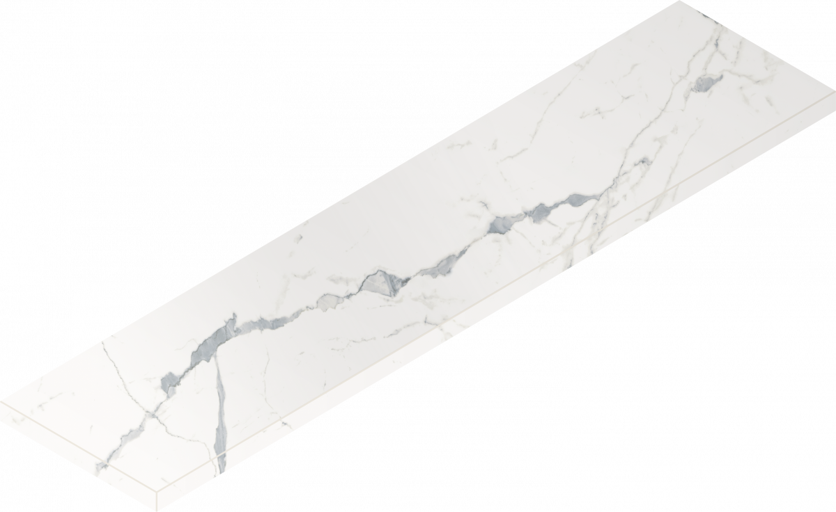 620070002605 Stellaris Statuario White Scalino Angolare Sx 33x120 Italon