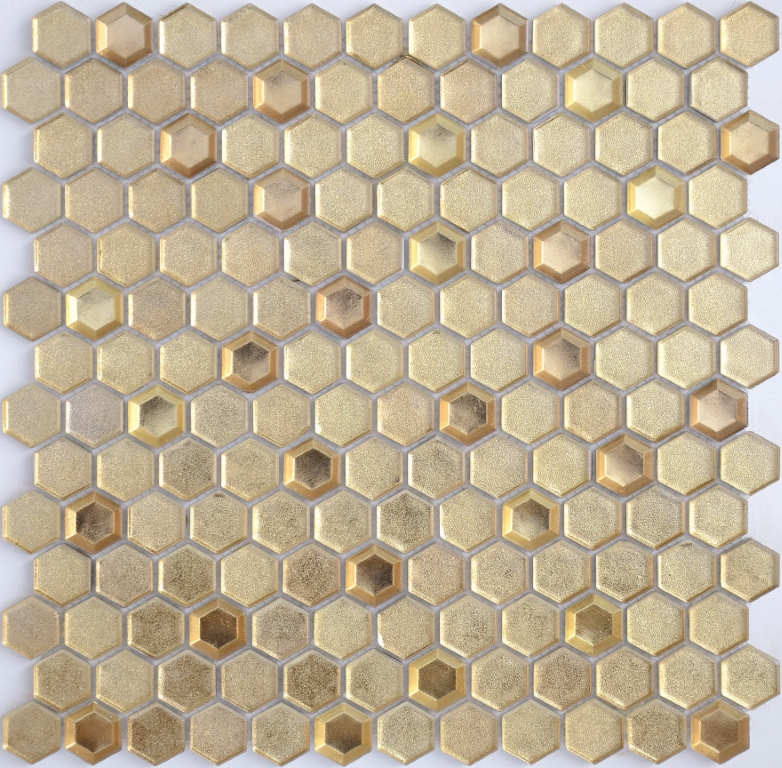 Aureo grani hexagon 23x13x6 300x300х6 Caramelle Mosaic
