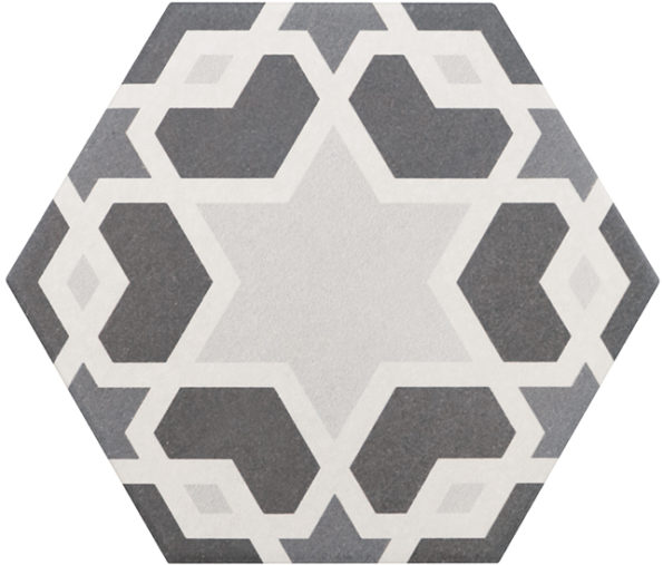 21357 Hexatile Harmony B&W 17,5x20 EQUIPE