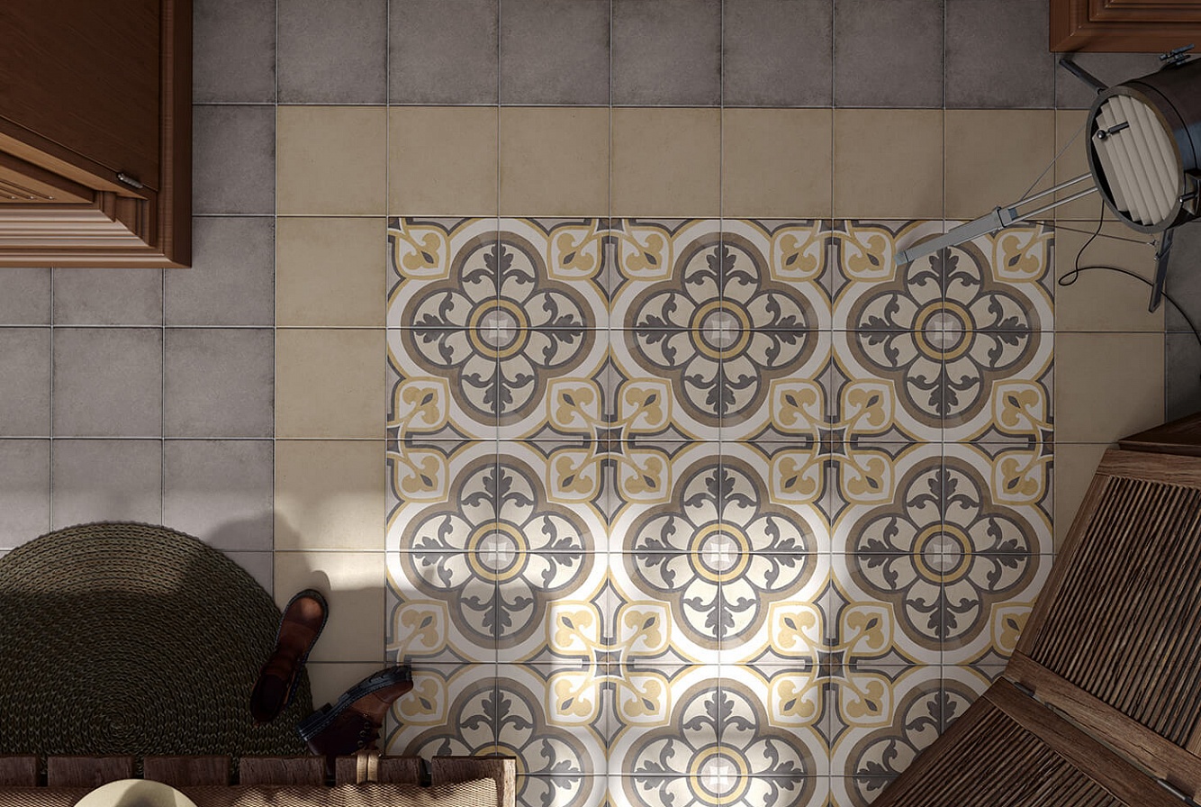 24417 ART NOUVEAU KARLSPLATZ GREY 20*20 EQUIPE