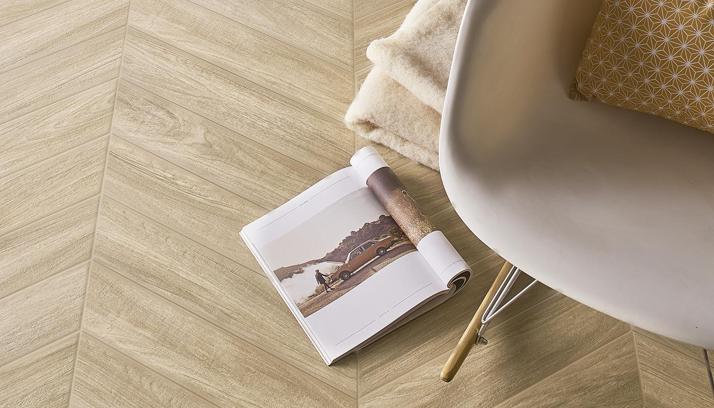 EFC0 SleekWood Beige Chevron 11x54 Emilceramica