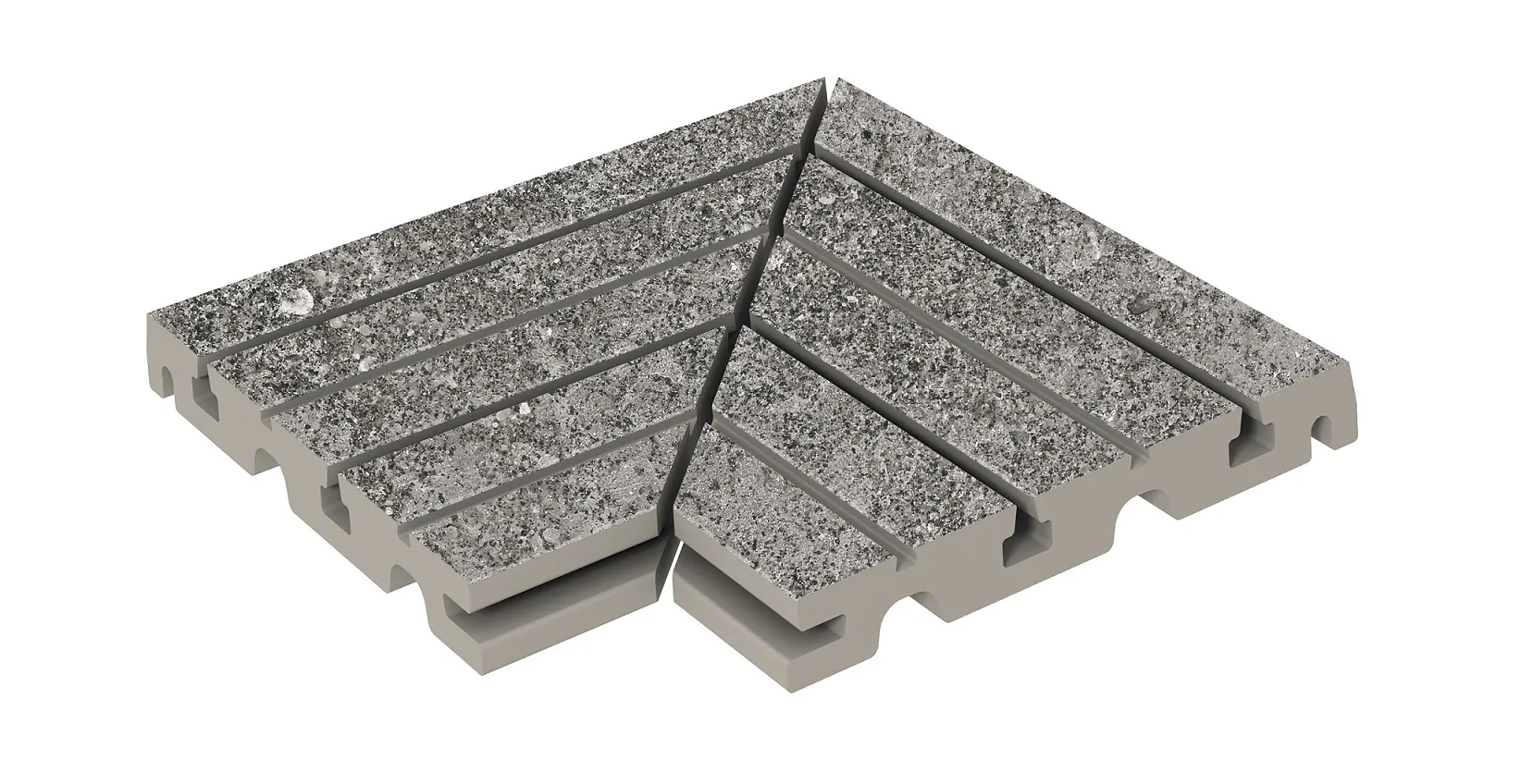 Решетка угол из 2х частей Urban 388 Iron R11/C 245х330х30 Kerastep