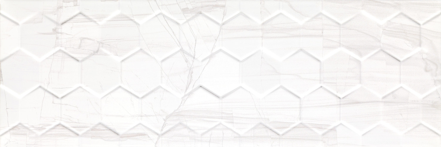 Brennero White Hexagon Rett 25x75 Ceramika Konskie