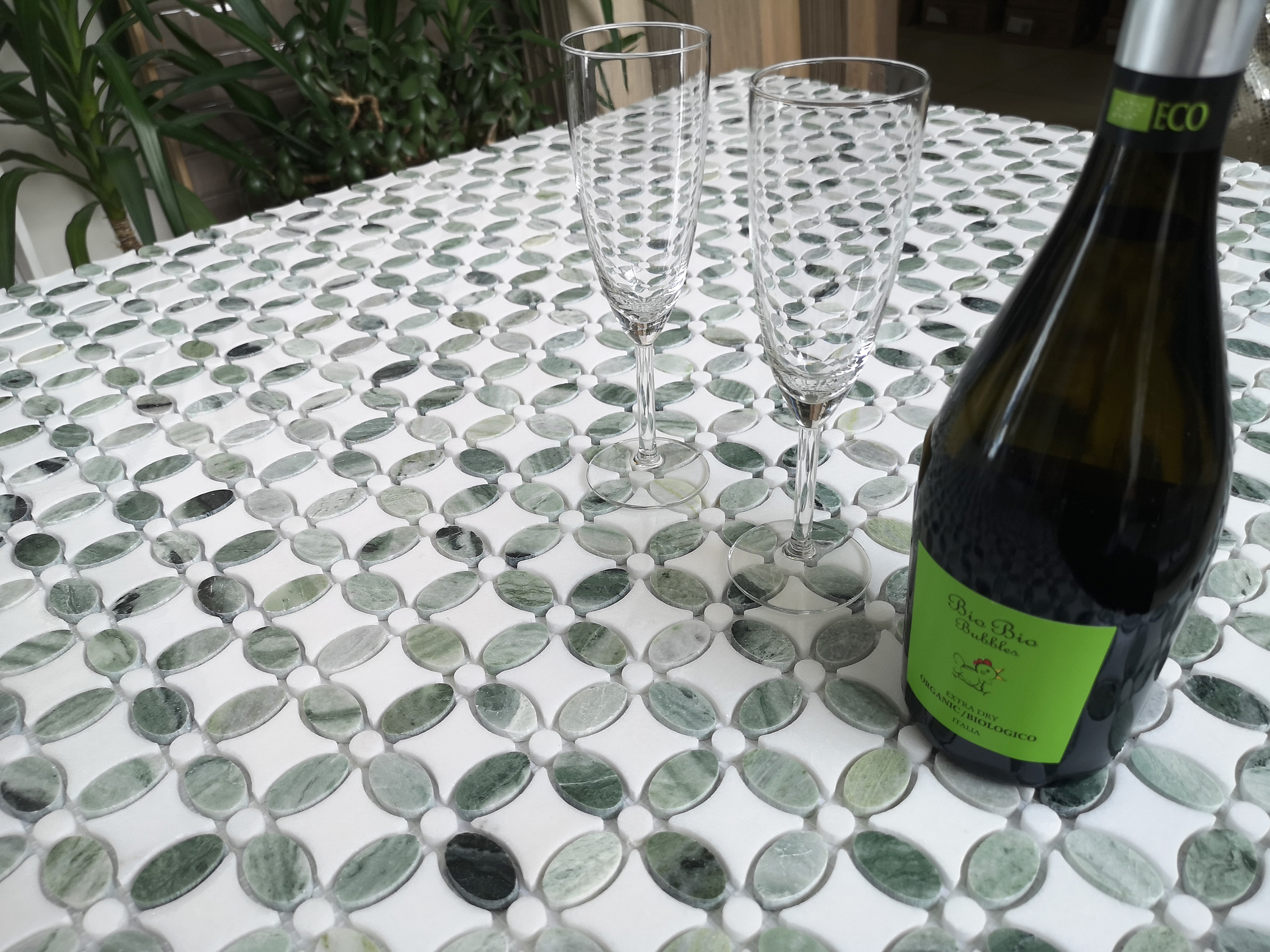 Pietrine Onice Jade Bianco POL 2.3x2.3 29.8x29.8 Caramelle Mosaic фото 8