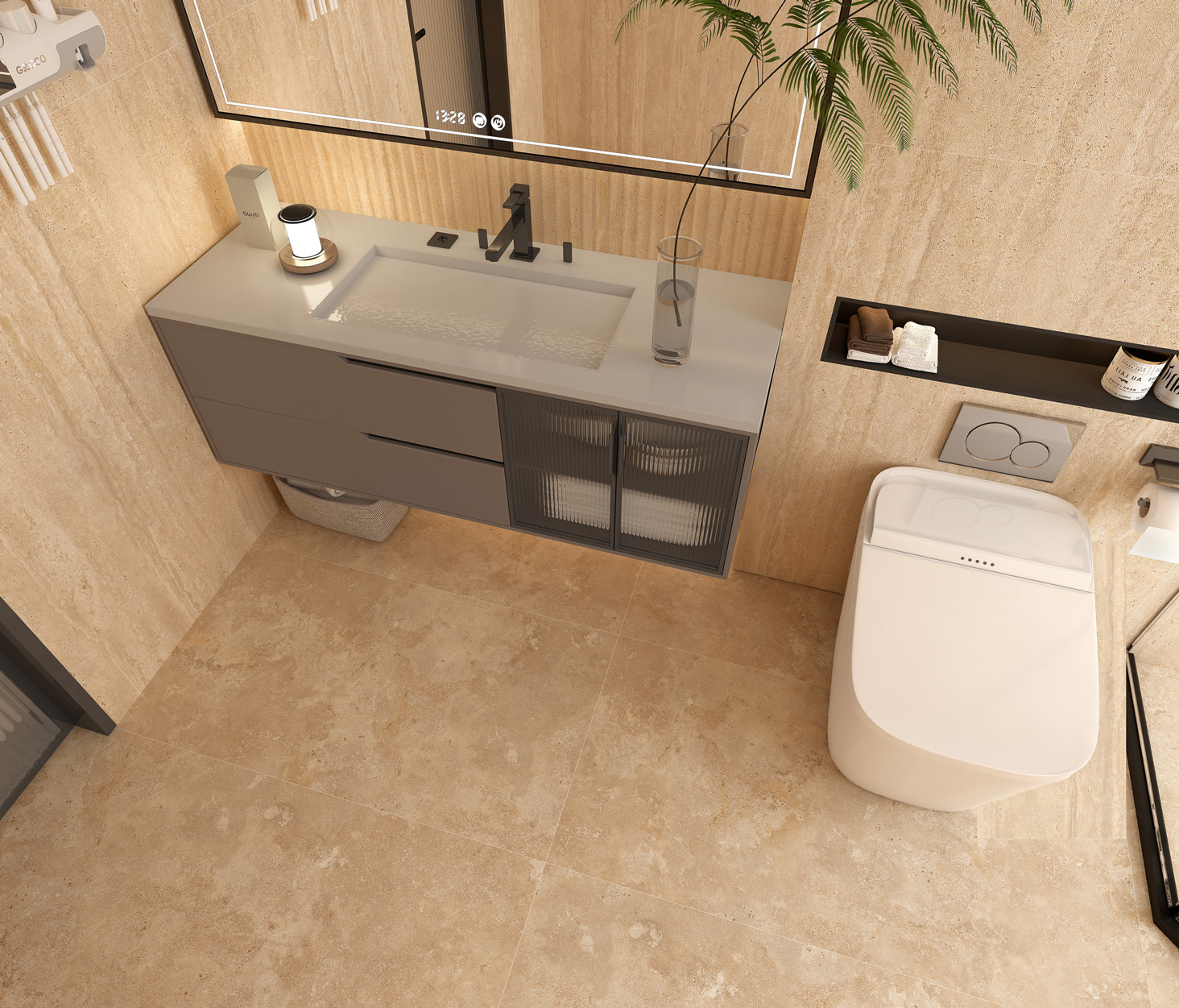GT1206029992MCR Травертин Романо Бежевый канноли 60x120 Global Tile фото 15