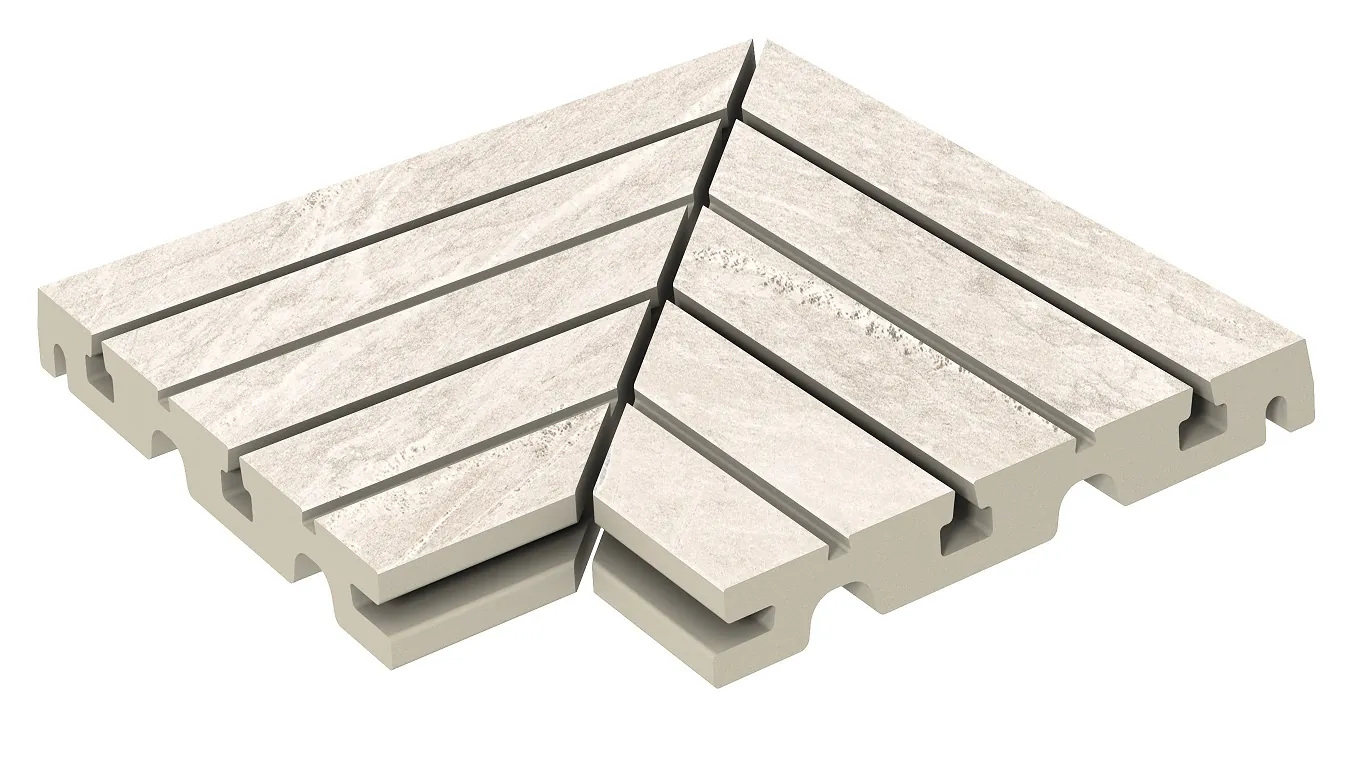 Решетка угол из 2х частей Marble 406 Siena R11 330х330х30 Kerastep
