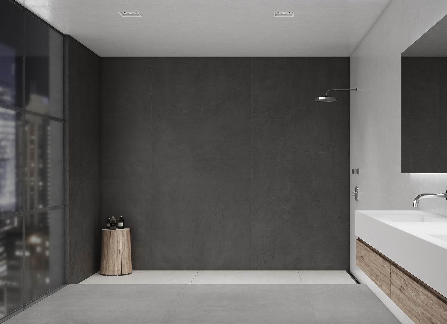 Equinox Anthracite Diamond Decor 6mm 59.55x260 Apavisa Porcelanico