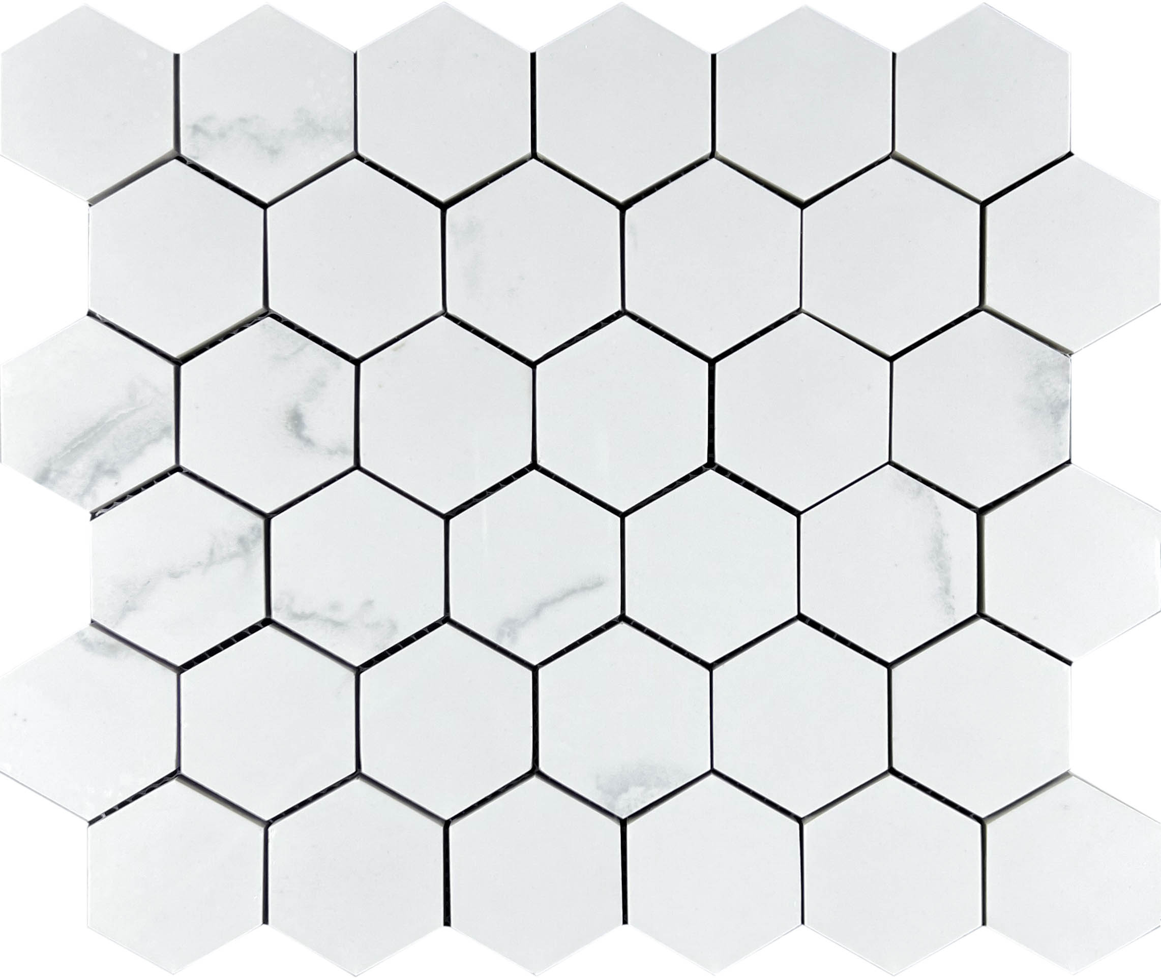 Mosaic Calacata Lite 48 Hexagone 30.9x32.2 Velsaa