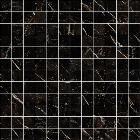 262632 MOSAICO T144 NERO AMASANTA 39x39 Versace (Gardenia Orchidea)