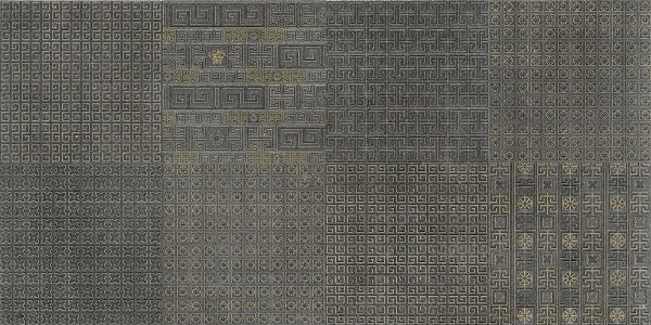 261353 GREEK FORMELLE ANTRACIT/ORO 40x80 Versace (Gardenia Orchidea)