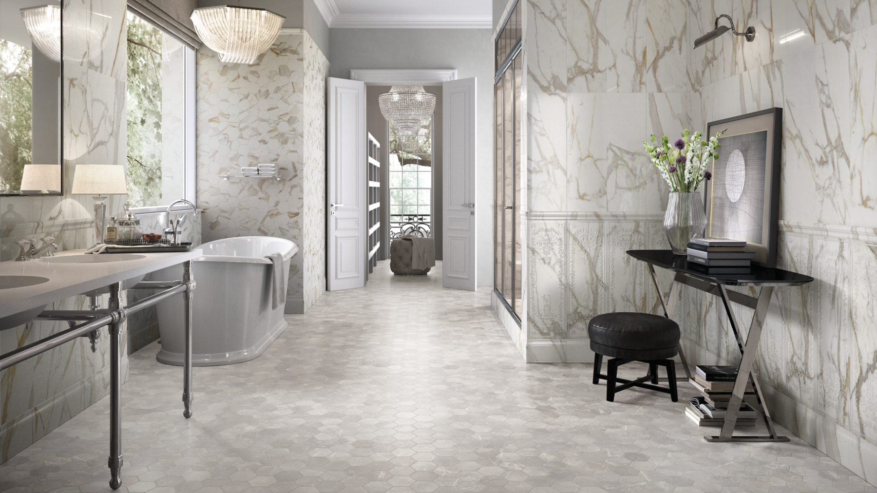 620070000634 Charme Evo Statuario Scalino Angolare Sinistro 33x60 Italon