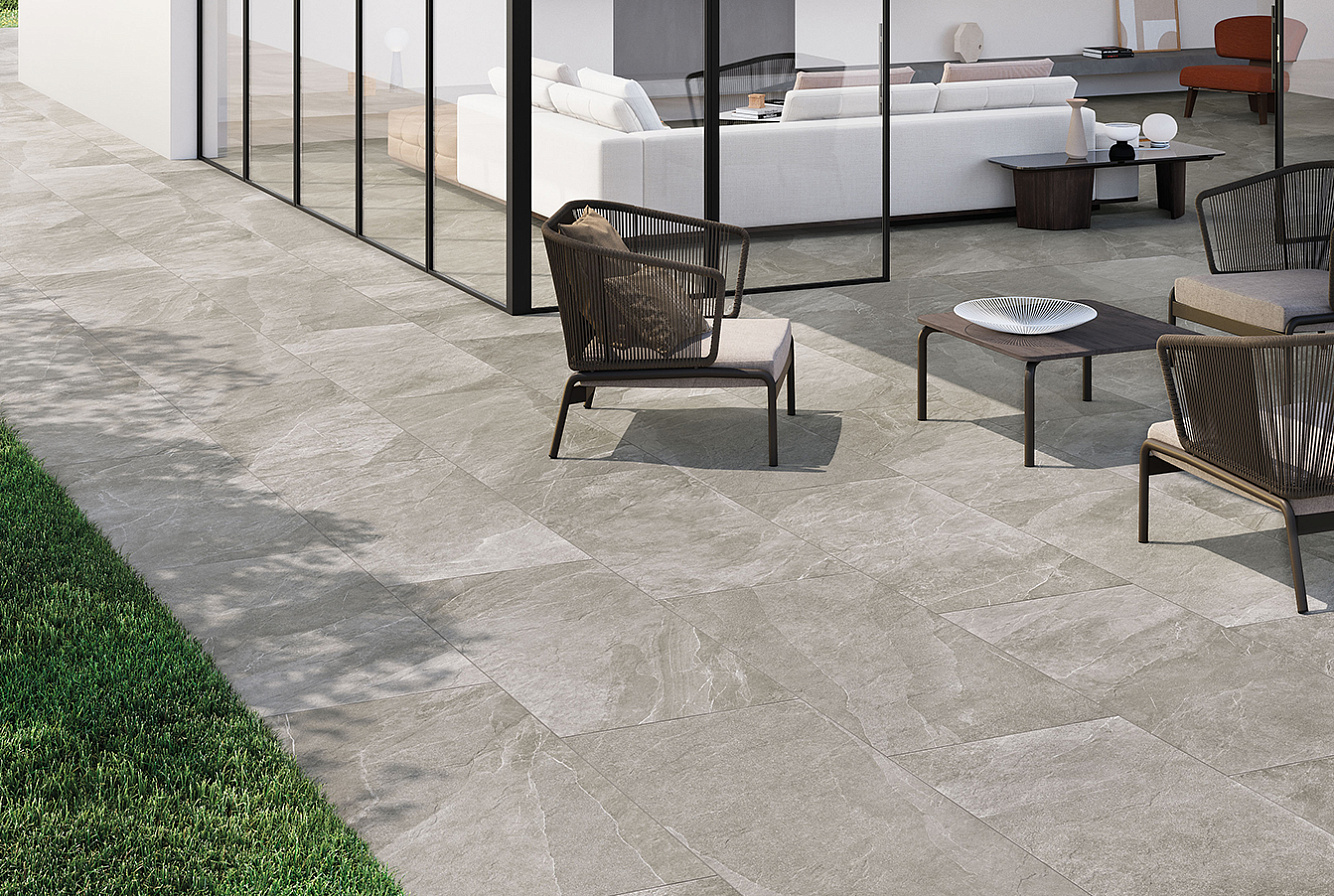 SL05BAR Shale Dark Ribbed Sq 60x120 Italgraniti