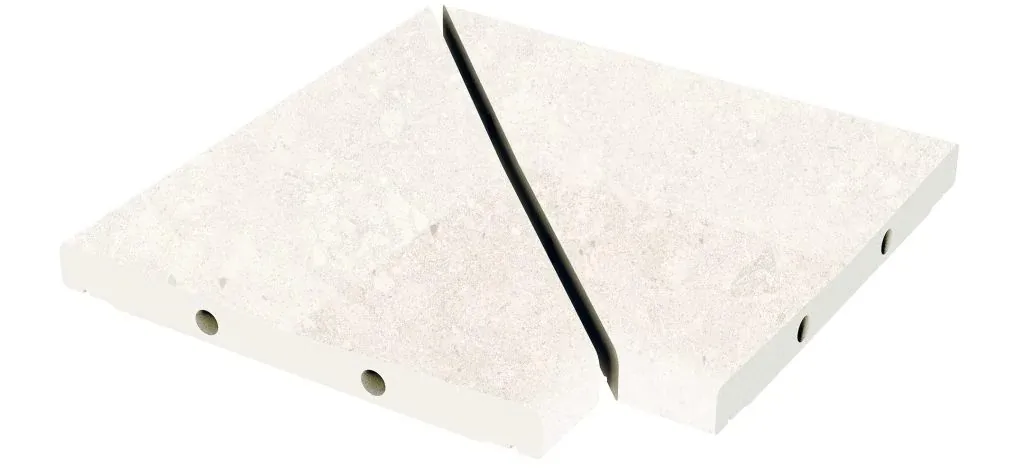 Решетка угол из 2х частей Stone 538 White R11/C 300х300х30 Kerastep